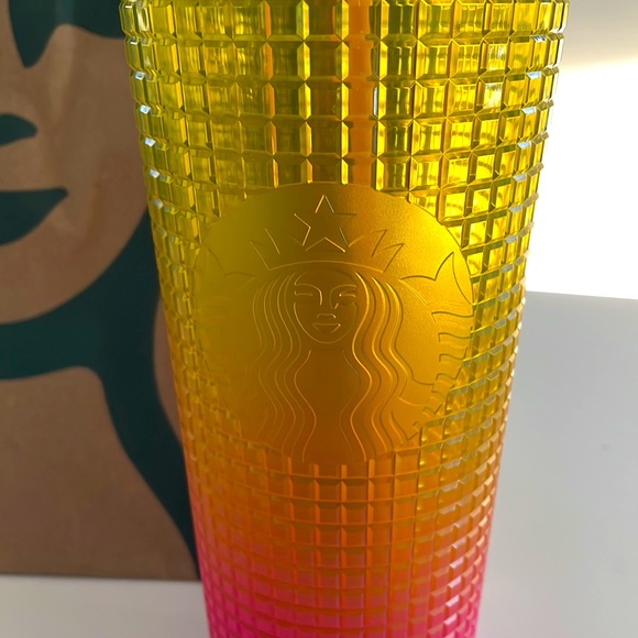 NWT Limited Edition Summer 2022 Tequila Sunset Starbucks cup with straw w/ bag - Picture 2 of 3